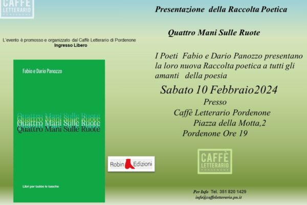 Locandina Quattro Mani Sulle Ruote a Pordenone agggiornata